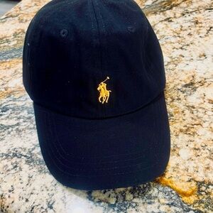 Ralph Lauren Black Cap with Gold pony
